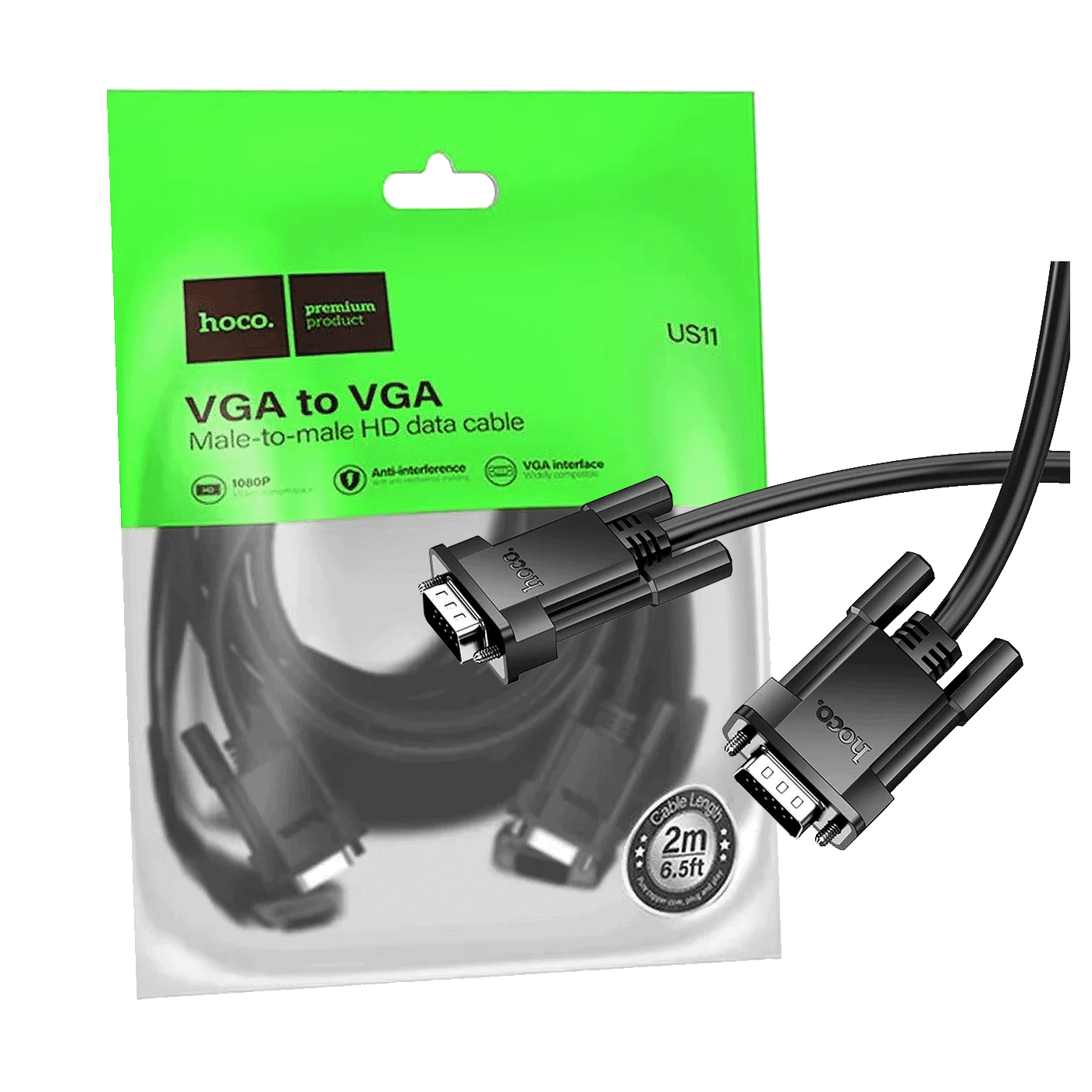 Hoco. VGA monitor kabl US11, 1m, Crni