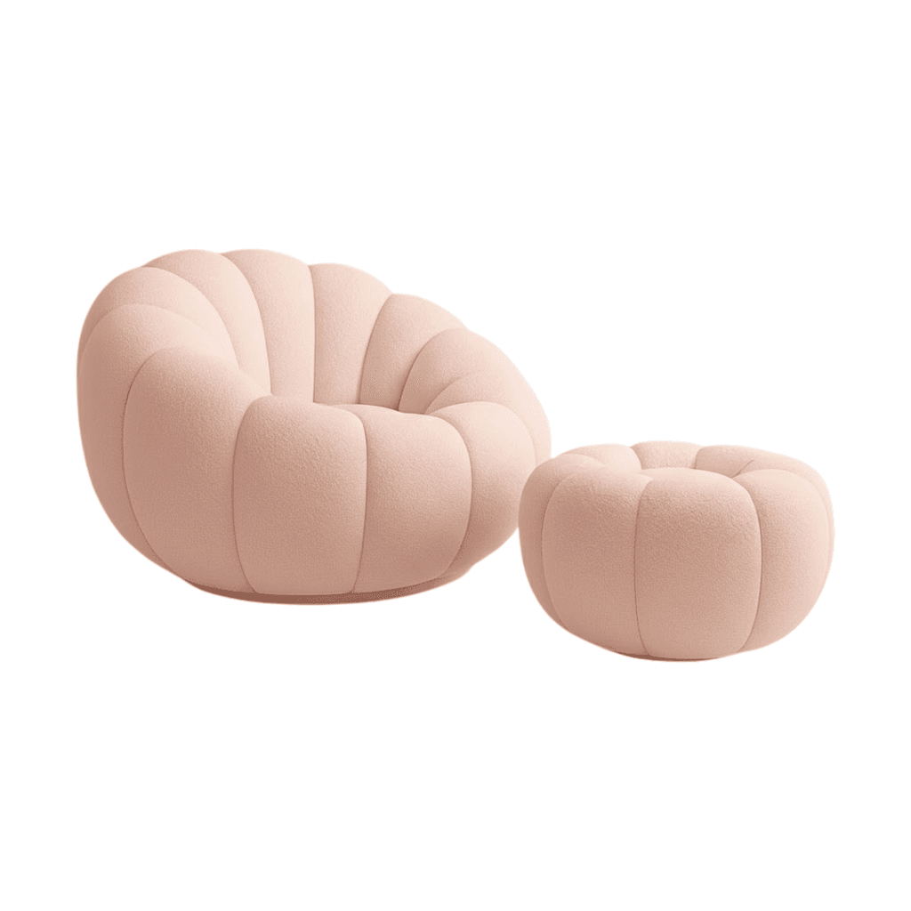 Giga Lazy bag sa tabureom Floffy, Roze