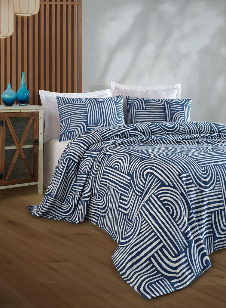 L'essentiel Maison Jednostruki prekrivač Line Art, 160x235 cm, plava