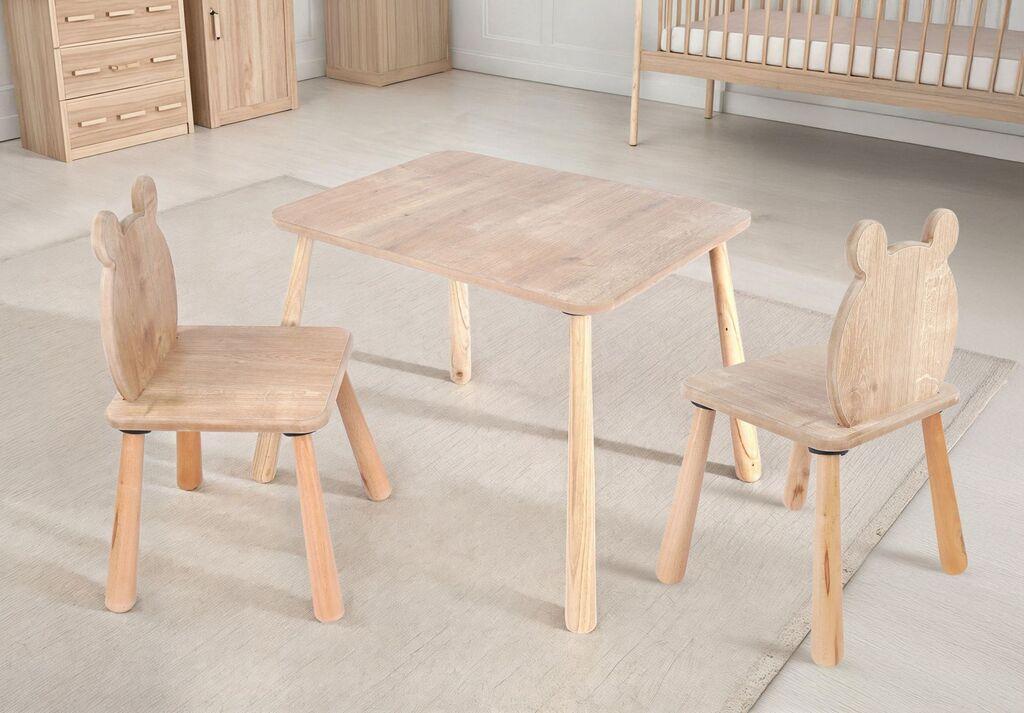 Hanah Home Dječiji sto i 2 stolice BLTYZ-AKTV063-1, Boje hrasta