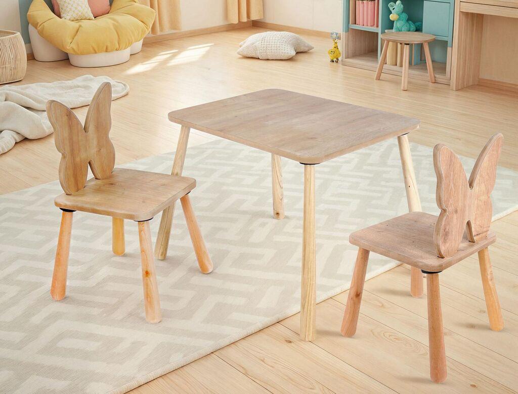 Hanah Home Dječiji sto i 2 stolice BLTYZ-AKTV062-1, Boje hrasta