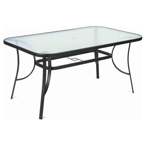 Fieldmann Vrtni metalni sto sa providnim staklom FDZN 5020, 150x90x71 cm, Crni