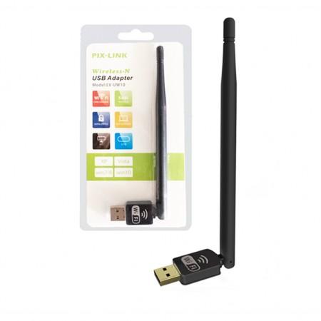 Pix-Link LV-UW10 USB WiFi Adapter 150Mbps, Crni