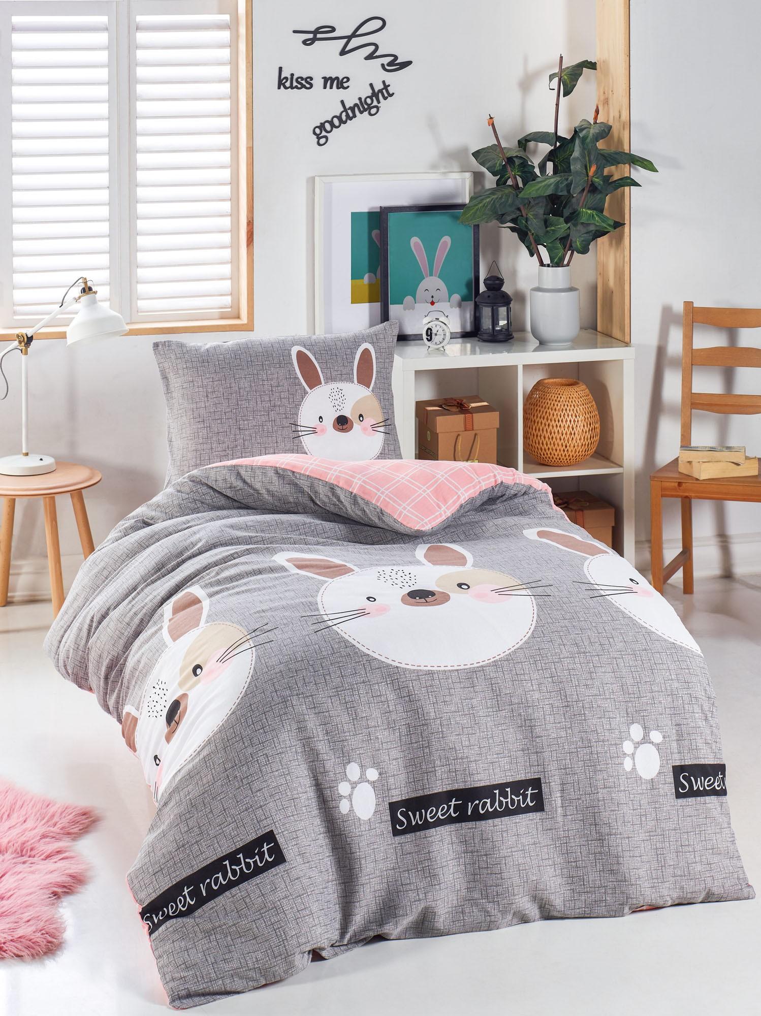 L'essentiel Maison Set posteljine za jednu osobu Tavsancik, 140x200cm, siva