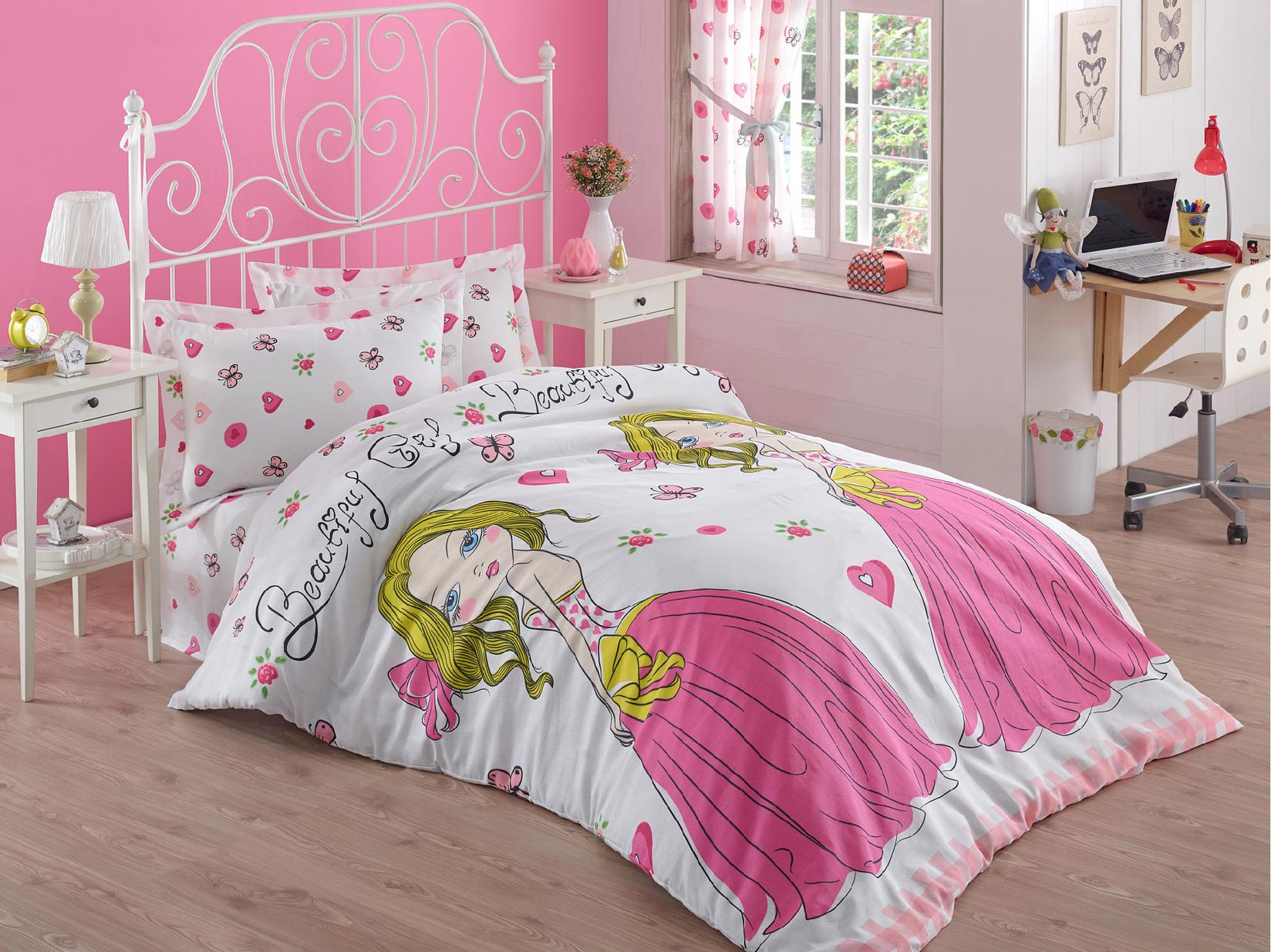 L'essentiel Maison Set za krevet Beautiful Girl, 160x220cm, roze