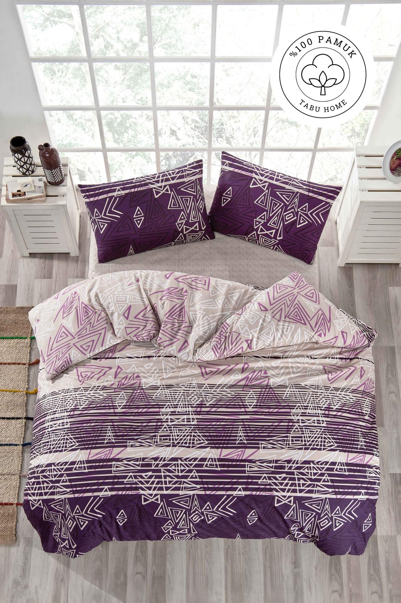 L'essentiel Maison Pyramid set posteljine, 160x220cm, ljubičasta