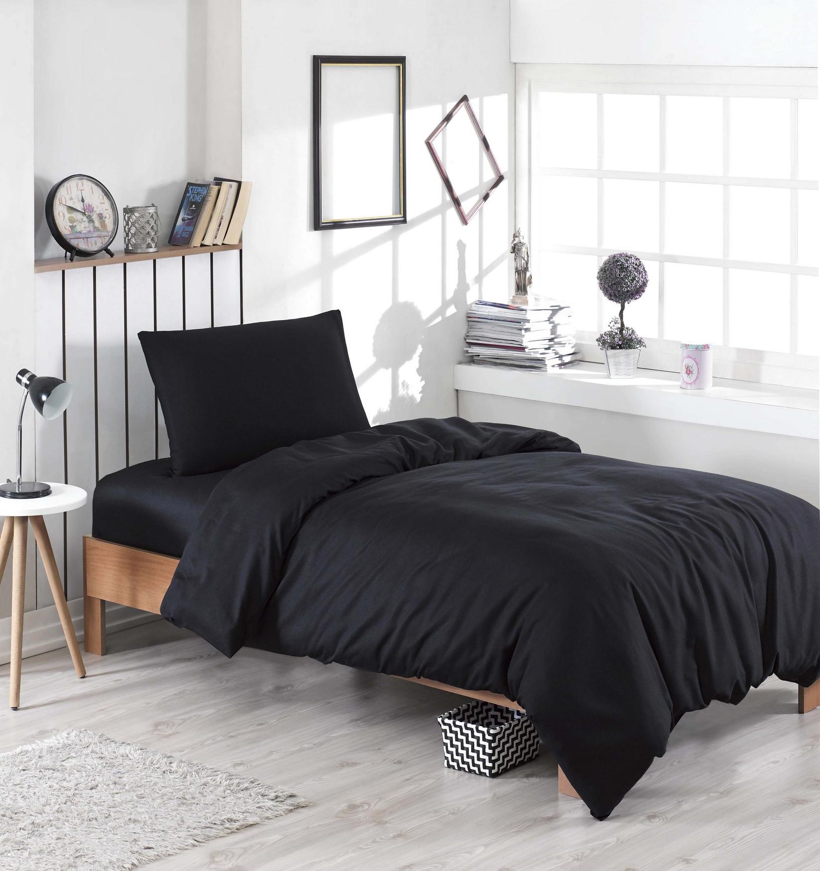 L'essentiel Maison set posteljine Duzboy, 160x220cm, crna