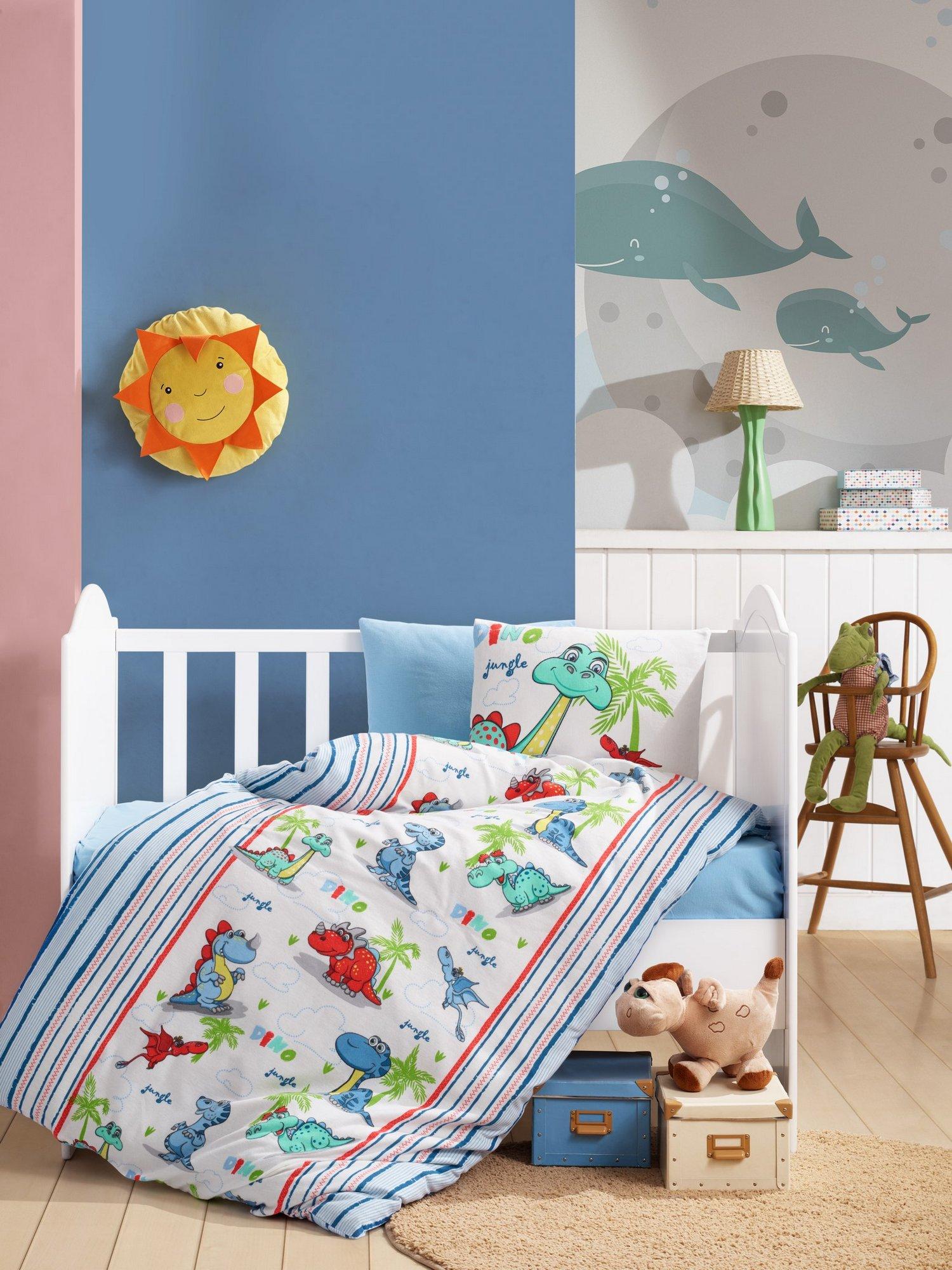 L'essentiel Maison Baby posteljina Dino v2, 100x150cm, plava