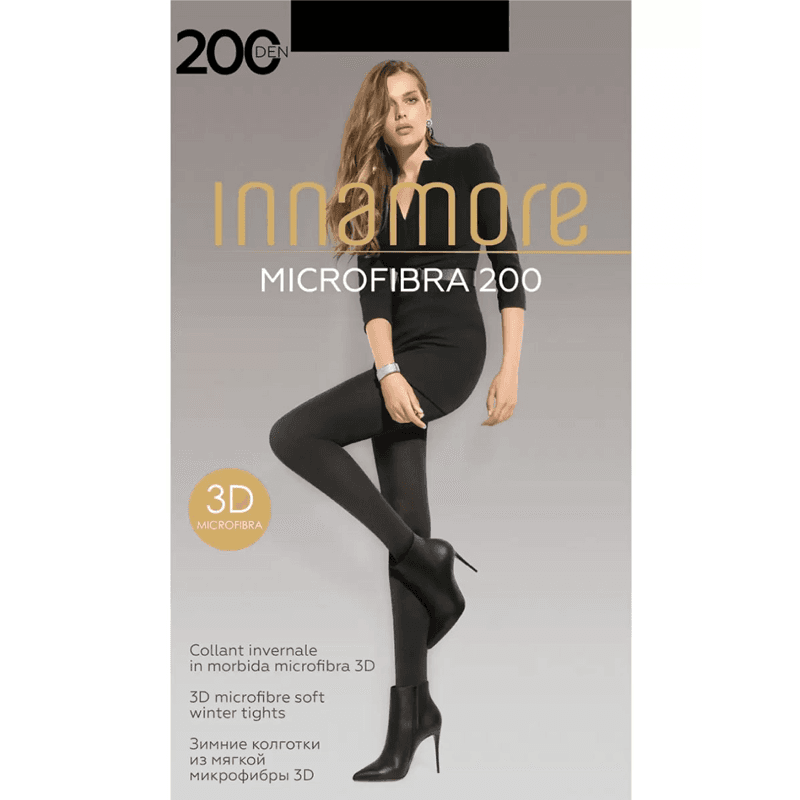 Innamore Ženske hulahopke Microfibra 200, Crne