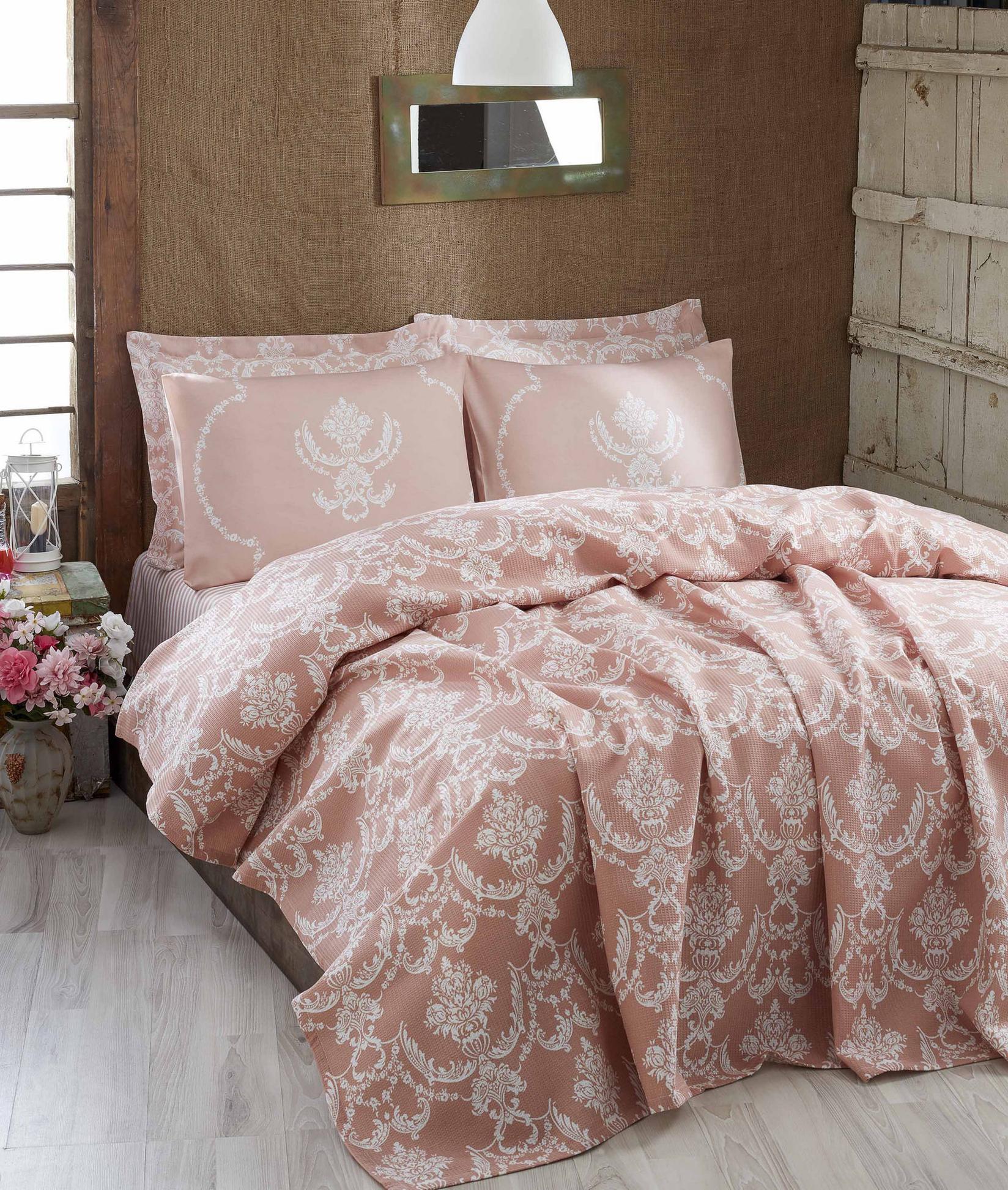 L'essentiel Maison Set prekrivača i jastučnice Pure, 160x230 cm, roza