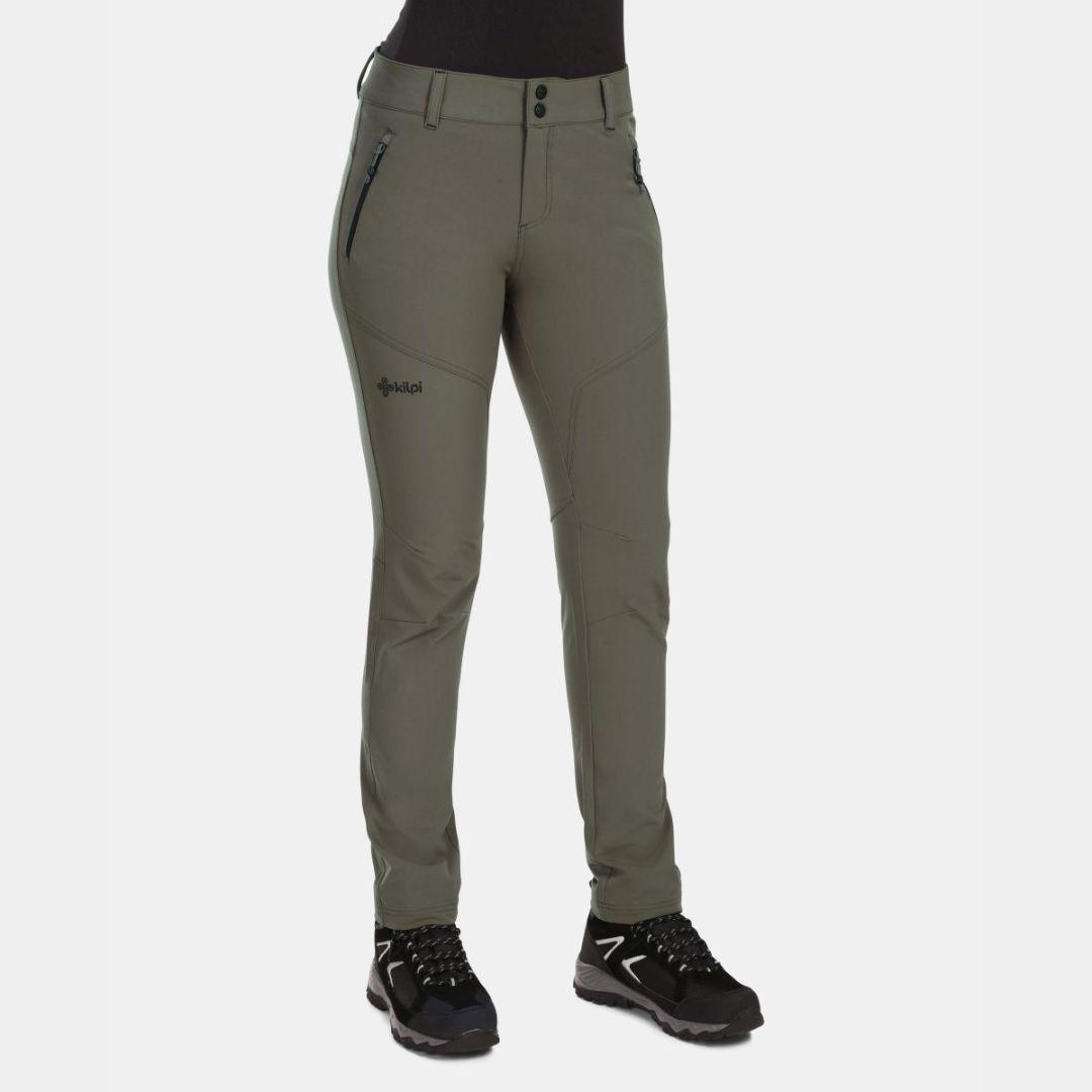 Kilpi Ženske planinarske pantalone SOFTSHELL LAGO, Maslinastozelene