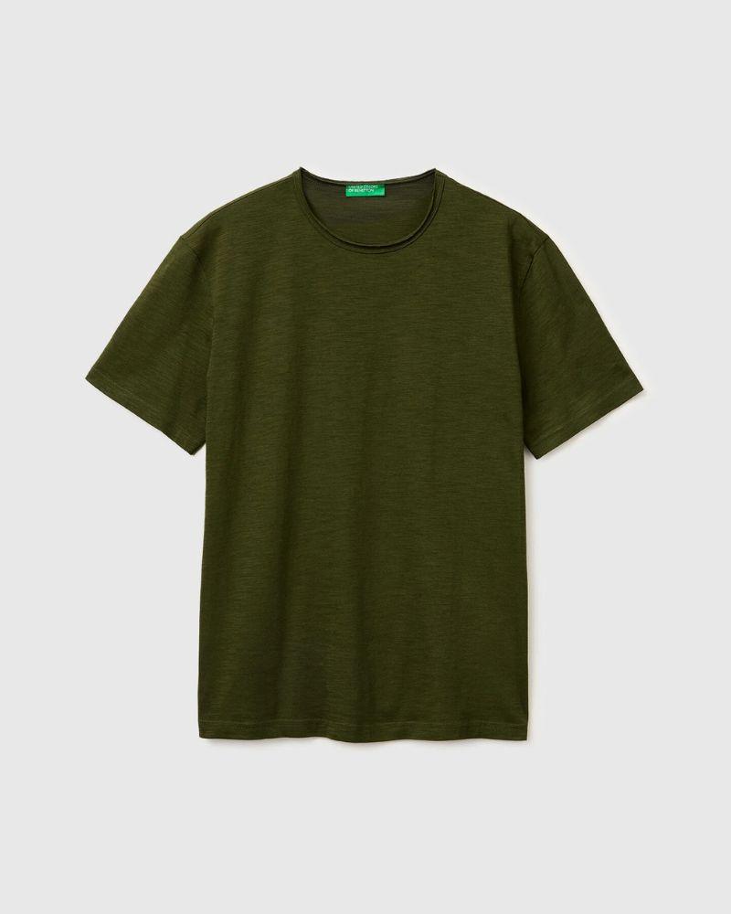 Benetton Muška majica 3N78U10C2-35Y-M, Maslinasta
