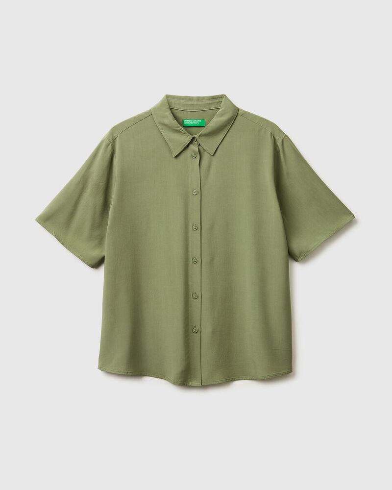 Benetton Ženska košulja s 3/4 rukavima 5WPWDQ0B1-26K-L, Maslinasta