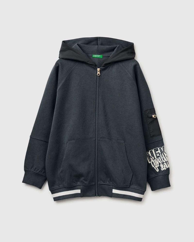 Benetton Dukserica za dječake 35JVC506AG-10N-KL, Crna