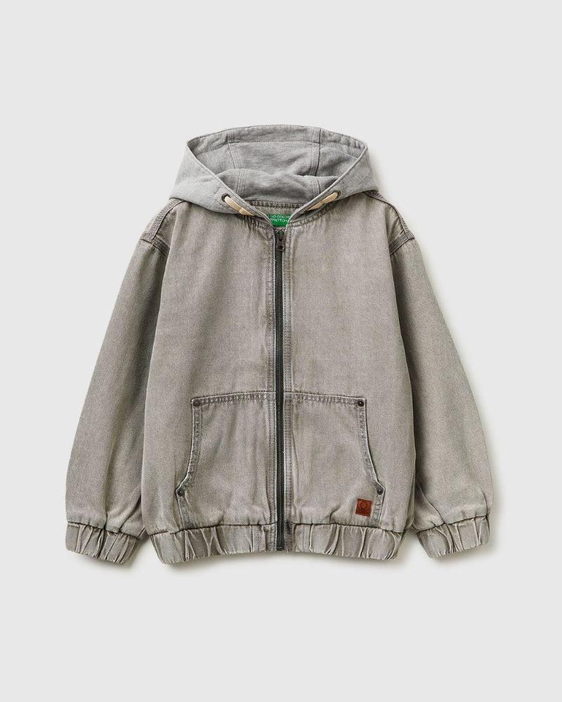 Benetton Bombaška jakna za dječake 2KEHCN07BG-701-S, Siva