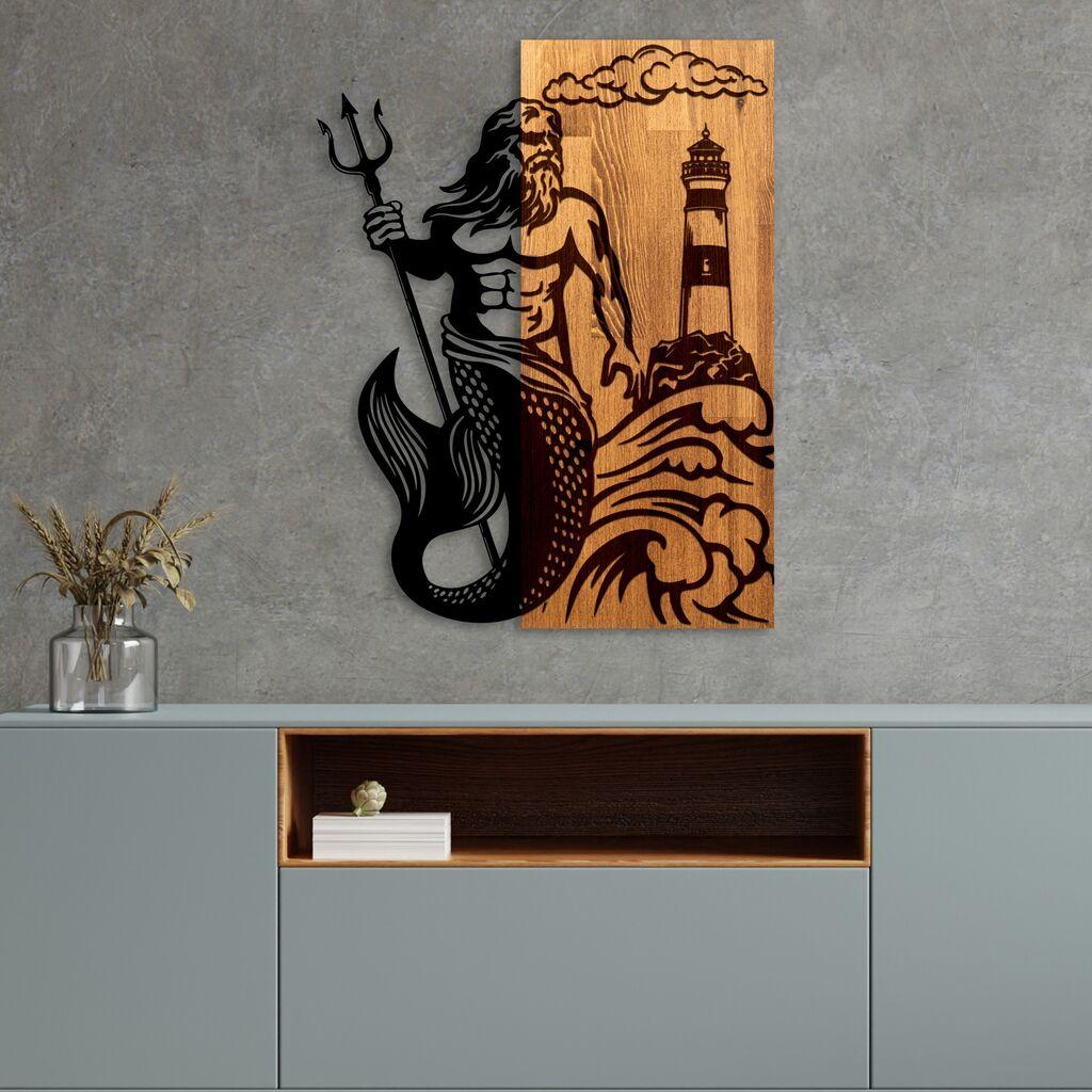 Wallity Zidna dekoracija Posejdon, 45 x 58 cm, Smeđa