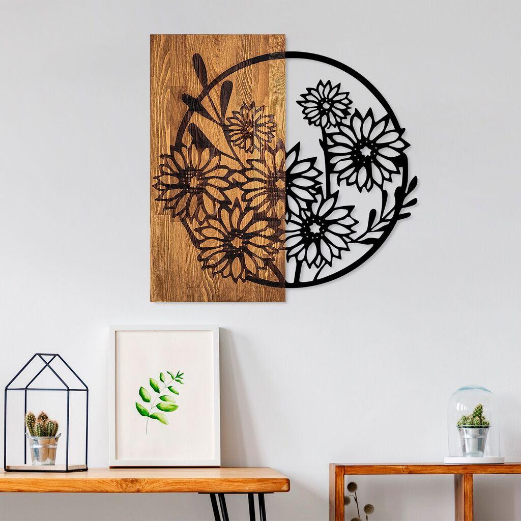 Wallity Zidna dekoracija Cvijeće 1, 57 x 57 cm, Smeđa