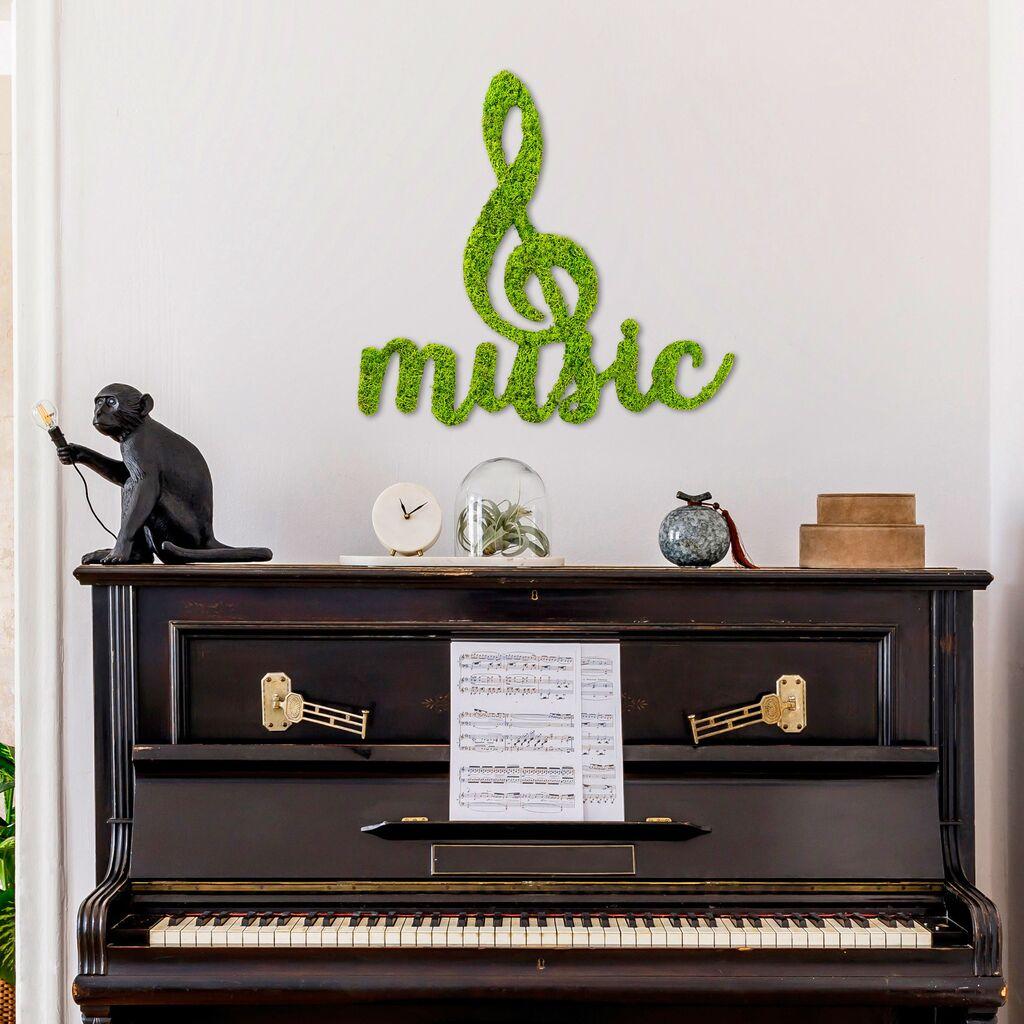 Wallity Zidna dekoracija Mahovina - Muzika, 50 x 52 cm, Svijetlo zelena