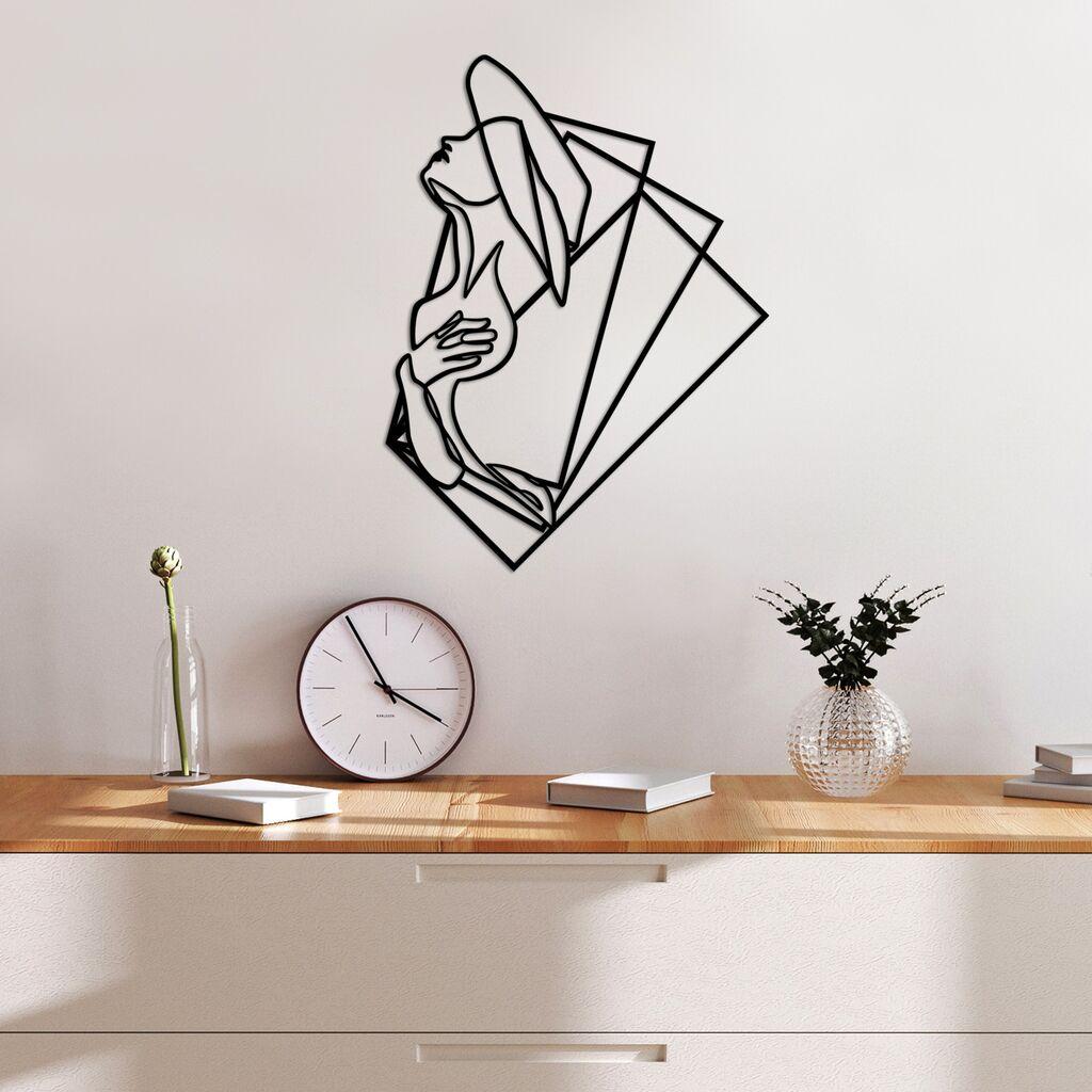 Wallity Zidna dekoracija Žena 1 - M, 50 x 37 cm, Crna