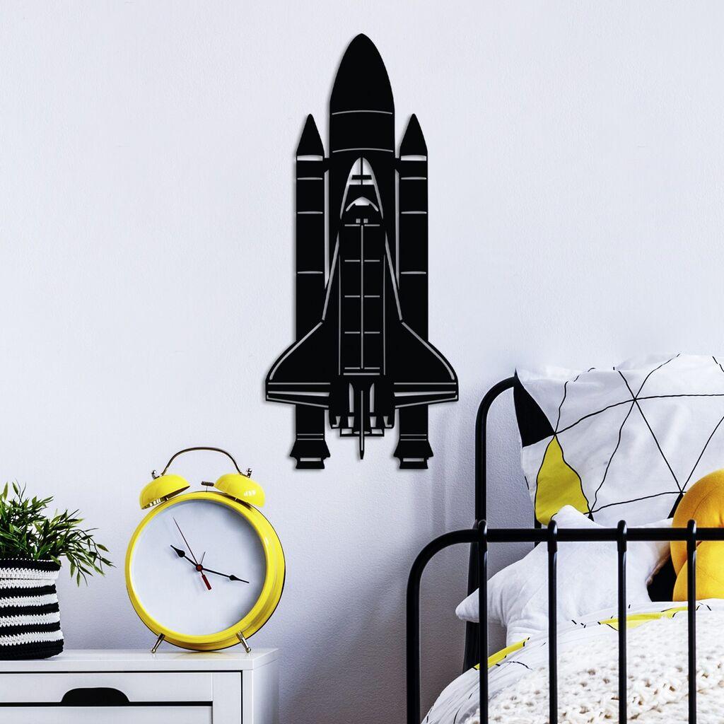 Wallity Zidna dekoracija Space Shuttle, 60 x 27 cm, Crna