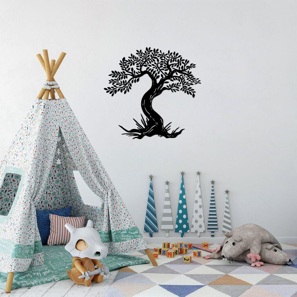 Wallity Zidna dekoracija Monumentalno drvo 12, 70 x 73 cm, Crna