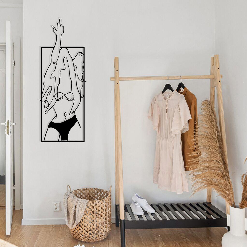 Wallity Zidna dekoracija Cool Woman 1, 24 x 63 cm, Crna