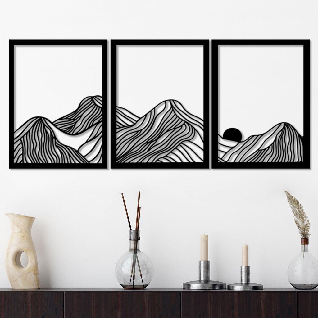 Wallity Zidna dekoracija Colline-1, 38 x 49 cm, Crna