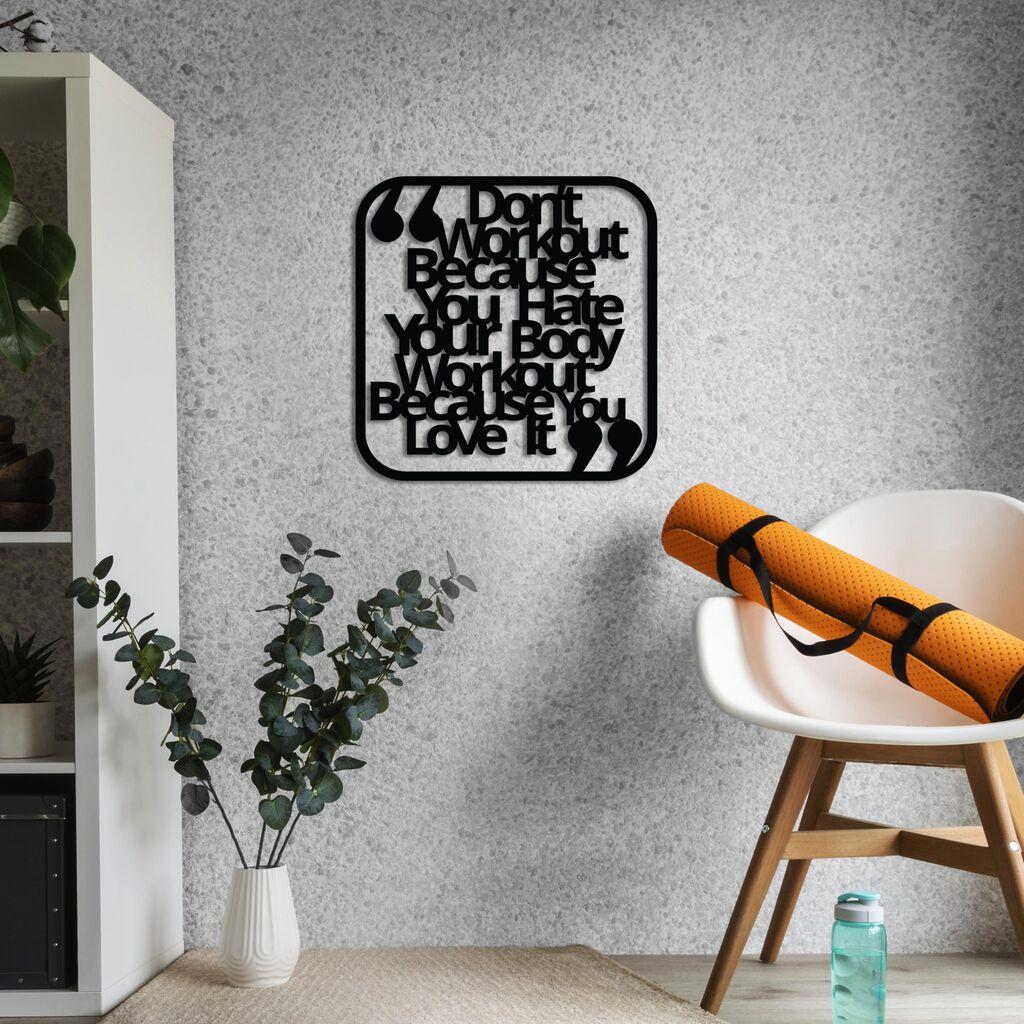 Wallity Zidna dekoracija Ne vježbaj, 50 x 50 cm, Crna