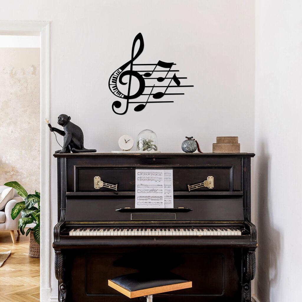 Wallity Zidna dekoracija Brza muzika - 527, 66 x 70 cm, Crna