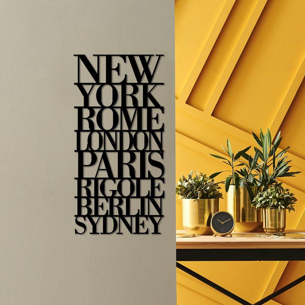 Wallity Zidna dekoracija Kapiteli - M, 57 x 28 cm, Crna