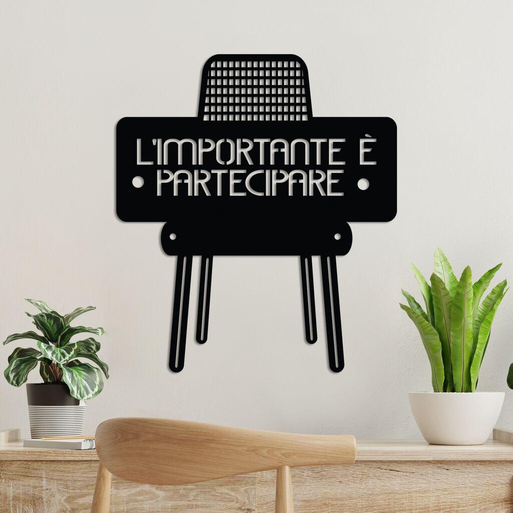 Wallity Zidna dekoracija Limportante Partecipare 3, 50 x 56 cm, Crna