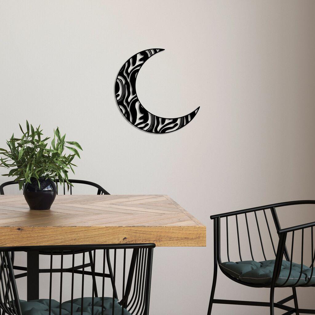 Wallity Zidna dekoracija Polumjesec 4, 49 x 49 cm, Crna