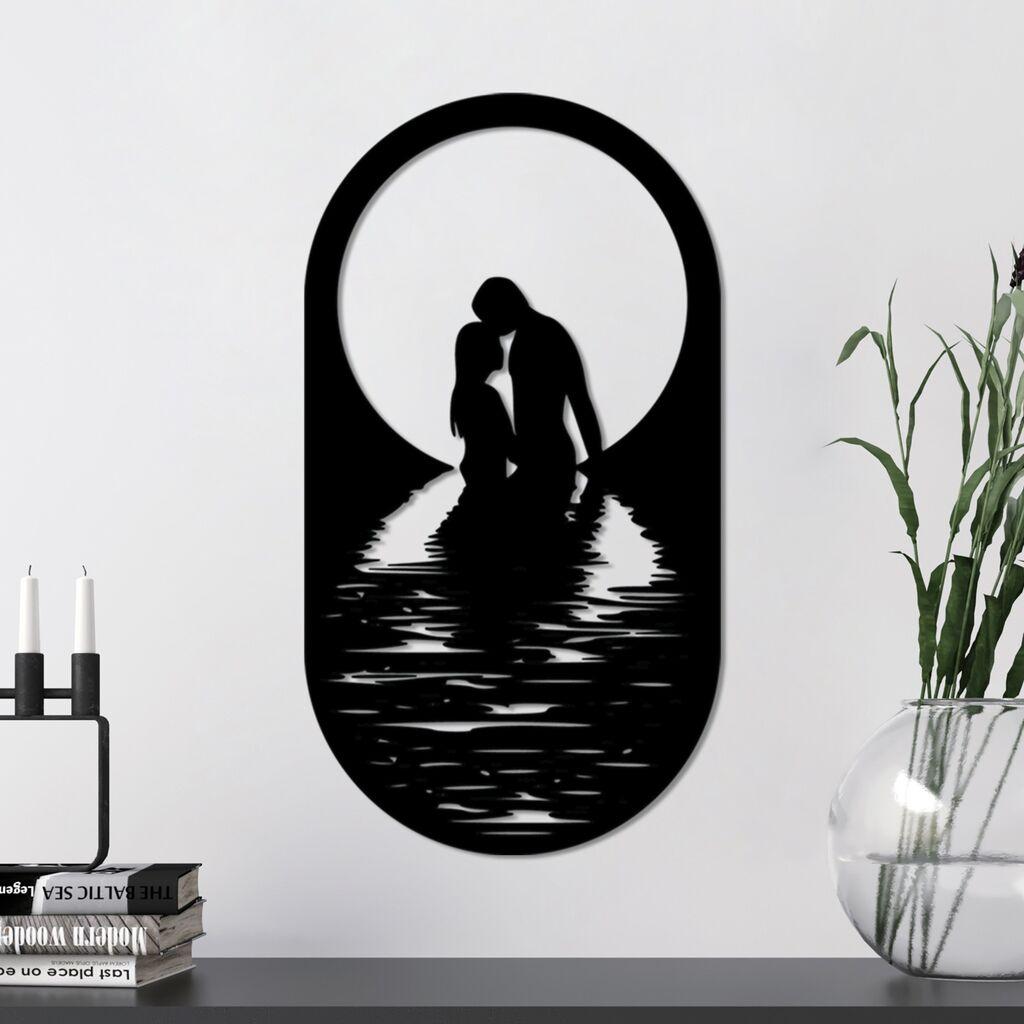 Wallity Zidna dekoracija Romantična, 56 x 30 cm, Crna