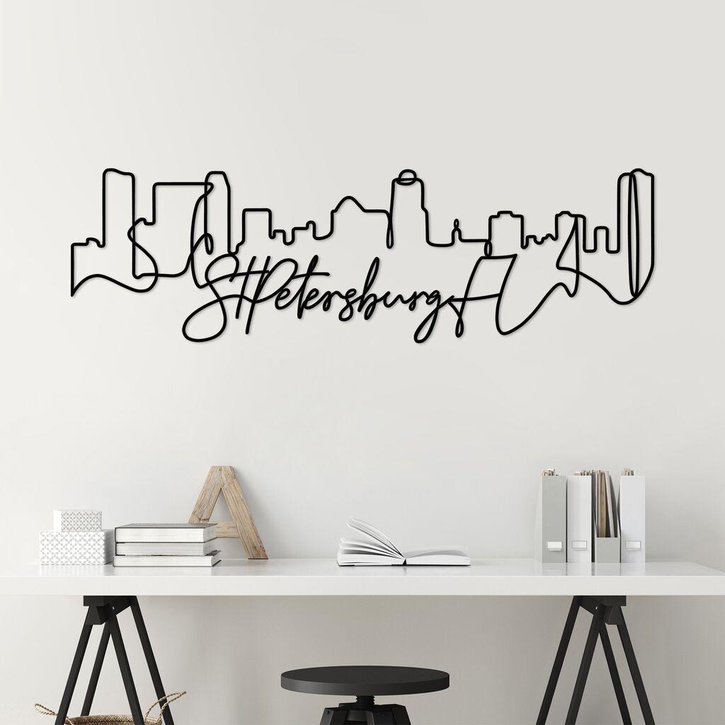 Wallity Zidna dekoracija Sankt Peterburg, 120 x 36 x 1,5 cm, Crna