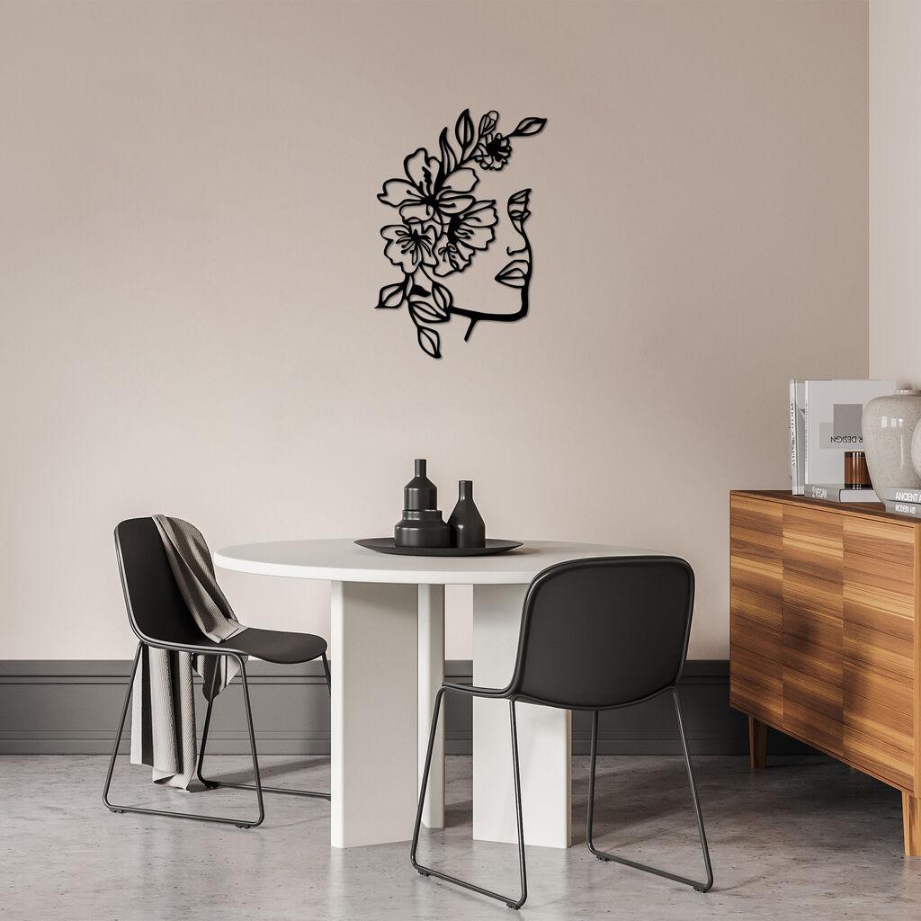 Wallity Zidna dekoracija Cvijeće Žene, 48 x 70 cm, Crna
