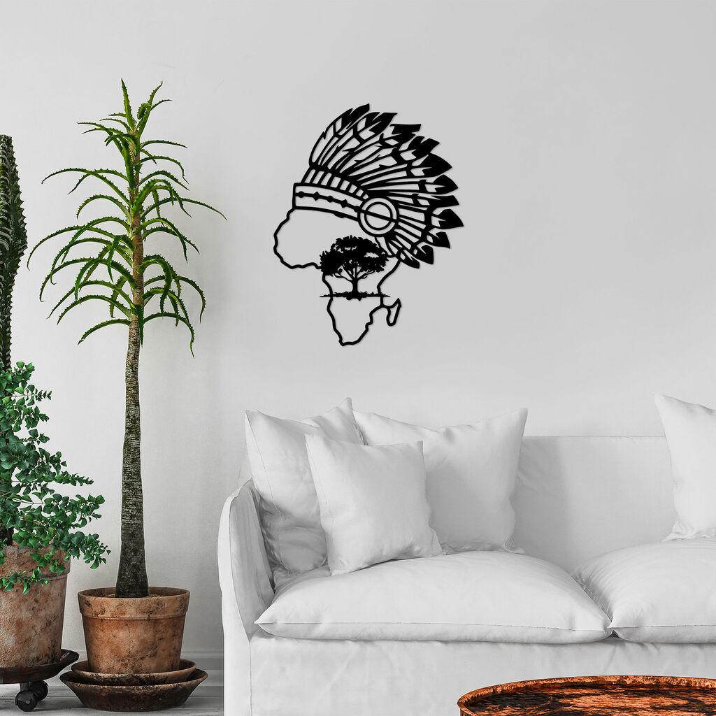 Wallity Zidna dekoracija Afrička - 472, 55 x 70 cm, Crna