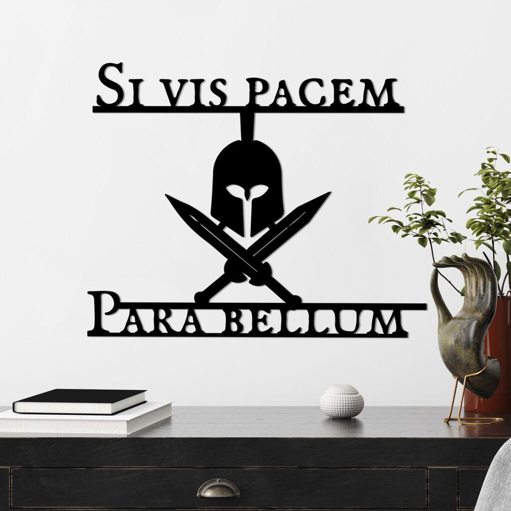 Wallity Zidna dekoracija Si Vis Pacem 3, 56 x 46 cm, Crna