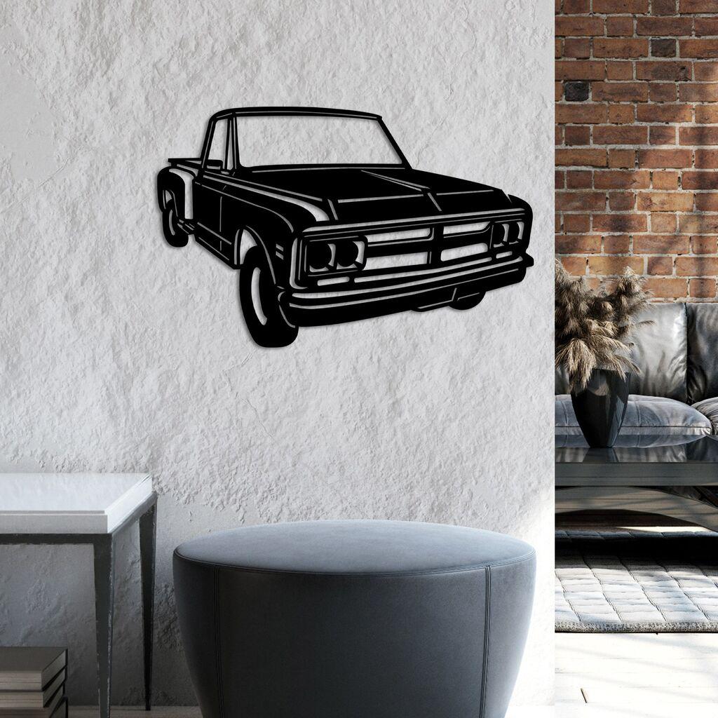 Zidna dekoracija GMC C/K 1967, 60 x 39 cm, Crna