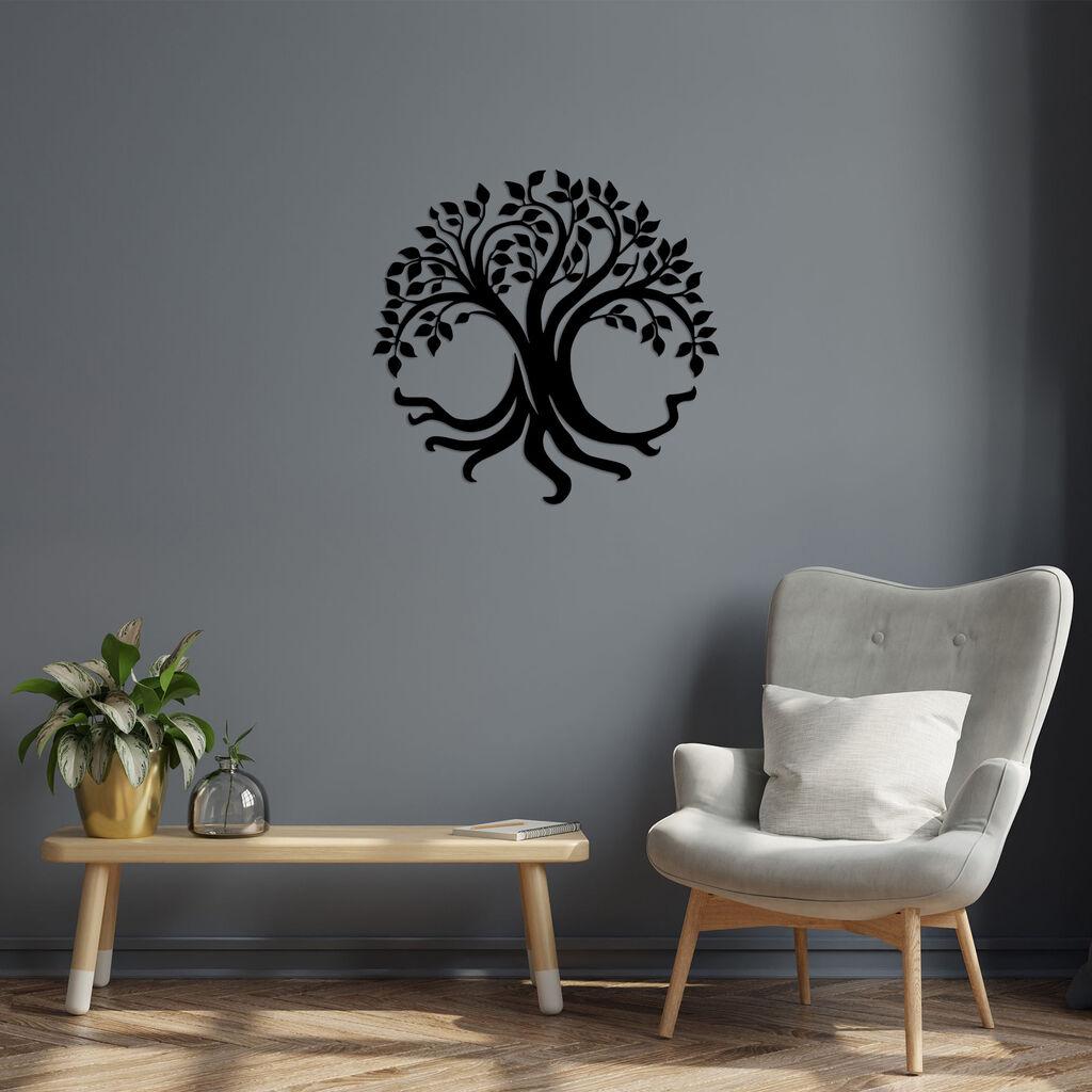 Wallity Zidna dekoracija Drvo života, 71 x 69 cm, Crna