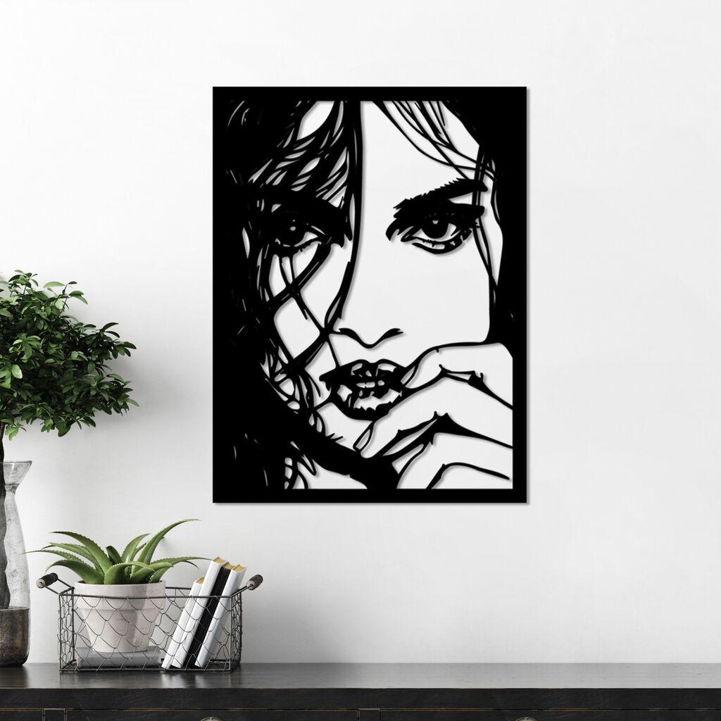 Wallity Zidna dekoracija Mirabella, 56 x 42 cm, Crna