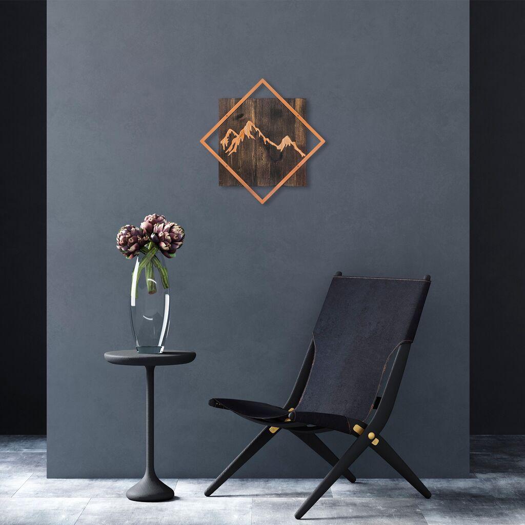 Wallity Zidna dekoracija Planina, 54 x 54 cm, Smeđa