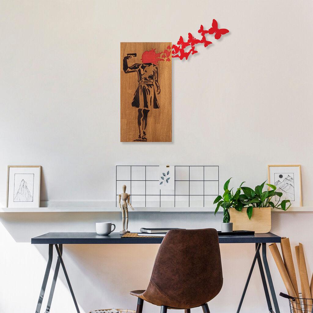 Zidna dekoracija Banksy - 16, 99 x 34 cm, Smeđa