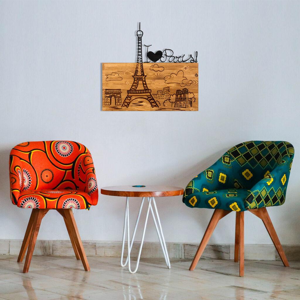 Wallity Zidna dekoracija Volim te Pariz, 58 x 54 cm, Crna