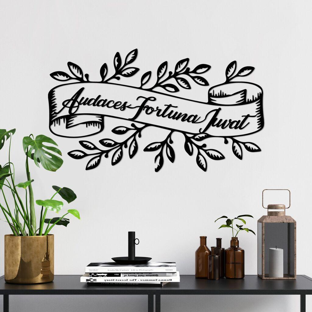 Zidna dekoracija Audaces Fortuna 2, 55 x 32 cm, Crna