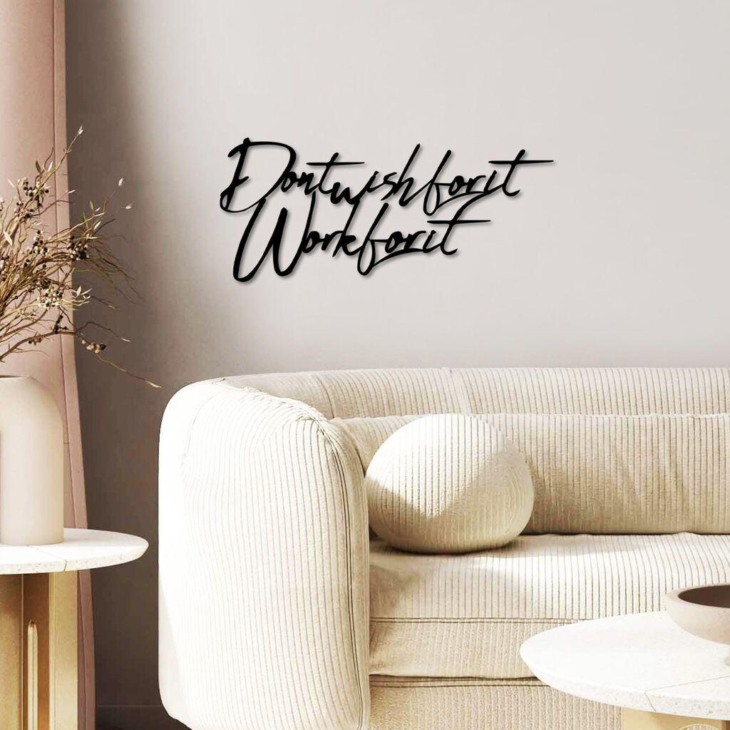 Wallity Zidna dekoracija Želja Rad, 55 x 23 cm, Crna