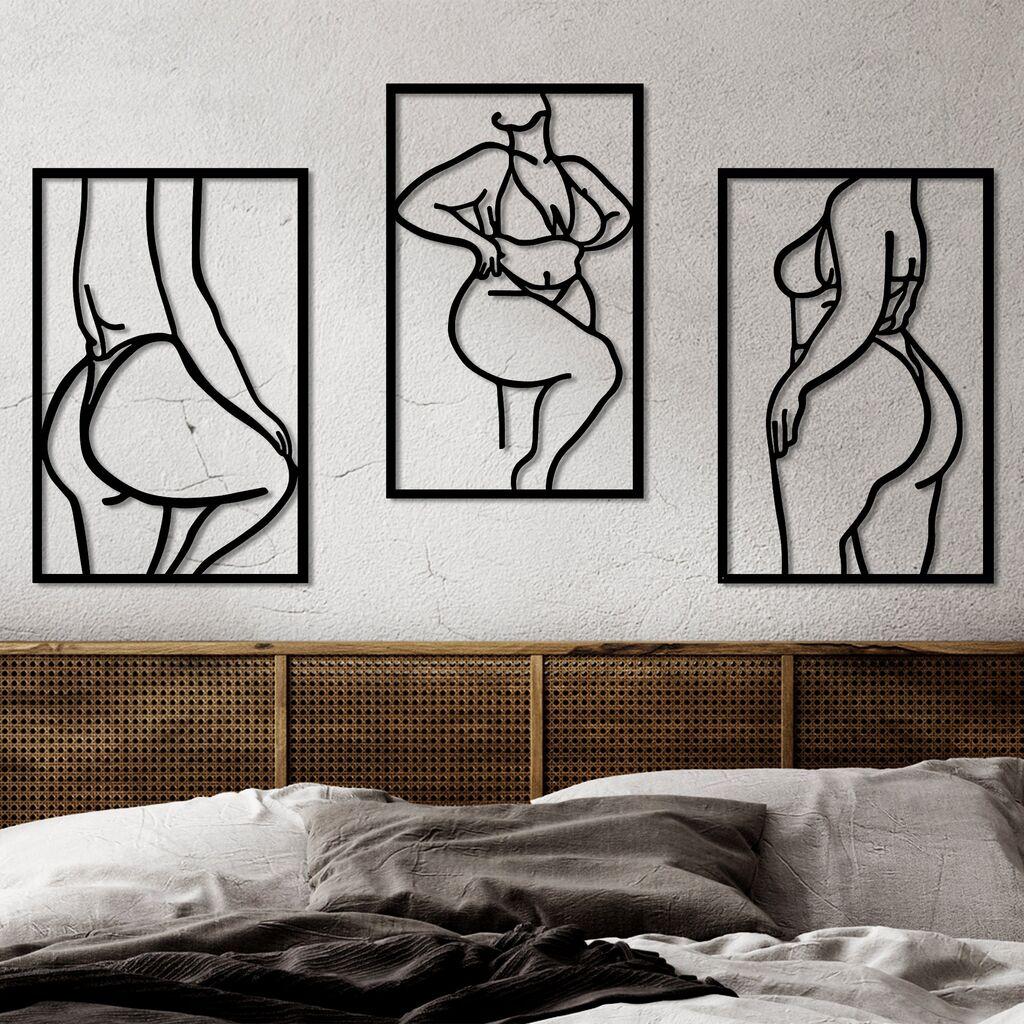 Wallity Zidna dekoracija Body Positive Line, 47 x 70 cm, Crna