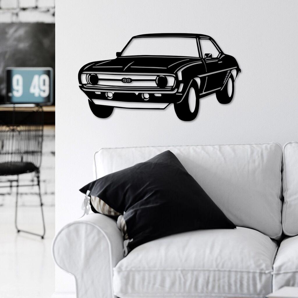 Wallity Zidna dekoracija Chevrolet Camaro SS, 60 x 33 cm, Crna