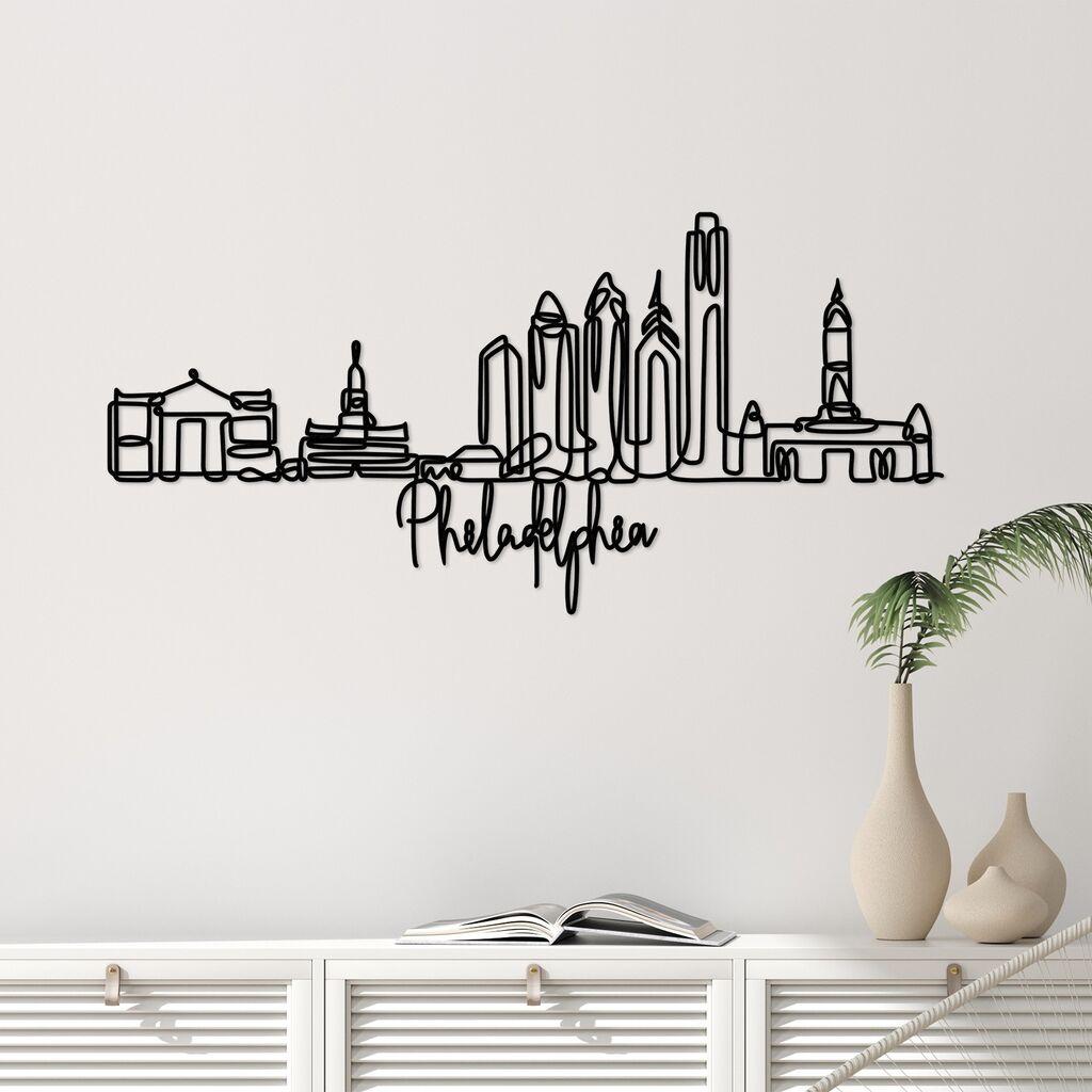 Wallity Zidna dekoracija Philadelphia, 120 x 57 x 1,5 cm, Crna