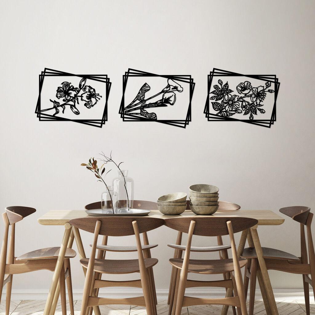 Wallity Zidna dekoracija Cvijeće 2 - 514, 47 x 60 cm, Crna