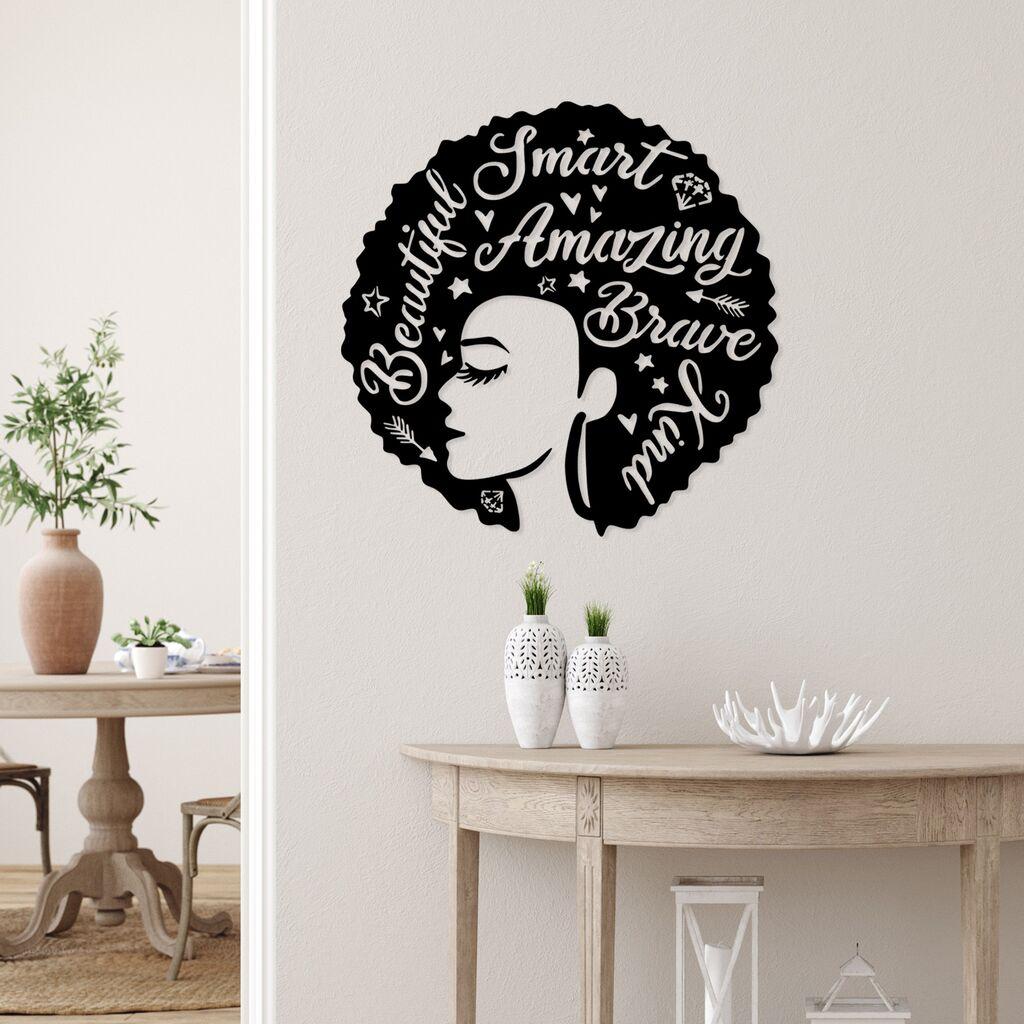 Wallity Zidna dekoracija Žena 1, 70 x 70 cm, Crna